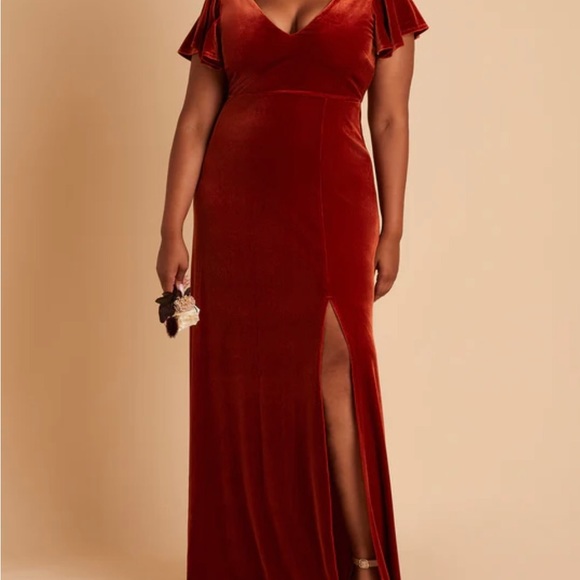 Birdy Grey Dresses & Skirts - Birdy Grey - “Hannah” Velvet Dress, Burnt Orange